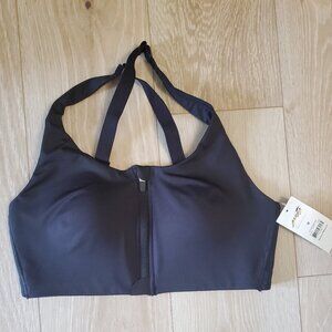NWT Black Avia Zipper Front Sports Bra | Medium